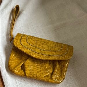 Yellow Snakeskin Clutch